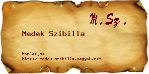 Medek Szibilla névjegykártya